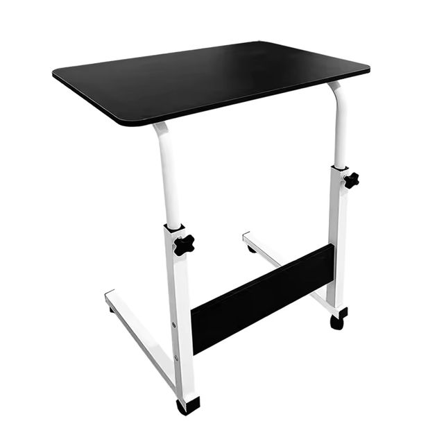 Imagen de la oferta: Acomoda Textil - Mesa Escritorio con Ruedas para Trabajar y Estudiar. Mesa Auxiliar Ajustable Multiusos para Dormitorio, Salón y Cocina 40x60x65-89 cm