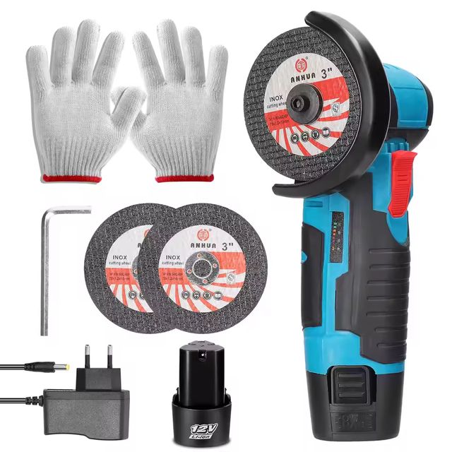 Imagen de la oferta: Mini amoladora angular de 19500rpm, 12V, máquina inalámbrica de molienda, batería de litio, amoladora recargable, potencia de amortiguación