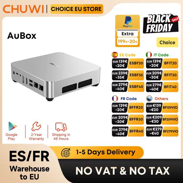 Imagen de la oferta: CHUWI AuBox AMD R7 8745HS/Intel i9-13900HK Mini PC 32GB 1TB SSD Windows 11 4K 60Hz pantalla AI-Link WiFi 6 BT 5,1 extender M.2 2T * 2