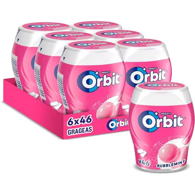 Imagen de la oferta: Orbit Bote de Chicles Sin Azúcar Bubblemint y sabor de menta 6 x 46 chicles