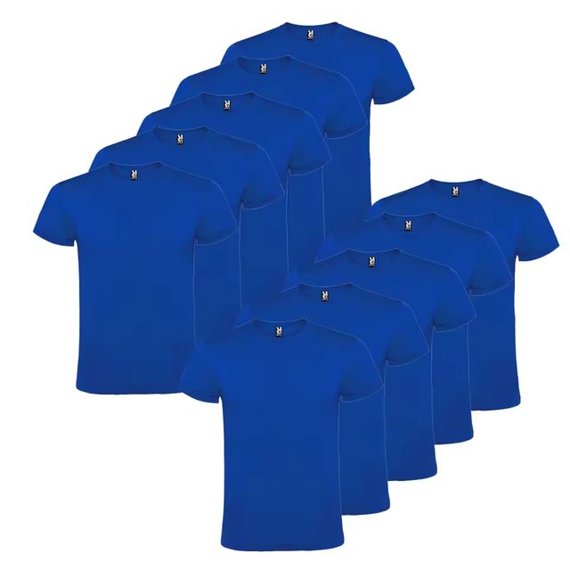 Imagen de la oferta: Pack 10 camisetas básicas de algodón TRAINEANDO, Unisex, Gramaje 150g/m2, Cuello redondo y Manga corta tubular Tallas S-XL