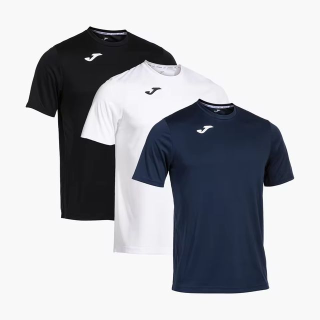 Imagen de la oferta: Pack de 3 Camisetas M/C Hombre Joma 100052 Marino, Blanco y Negro Transpirable