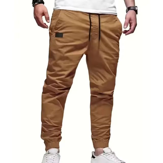 Imagen de la oferta: Nuevos pantalones Cargo, ropa deportiva recta holgada para hombre, pantalones de chándal de color sólido, pantalones para correr de talla grande, pantalones tejidos, pantalones casuales para hombre