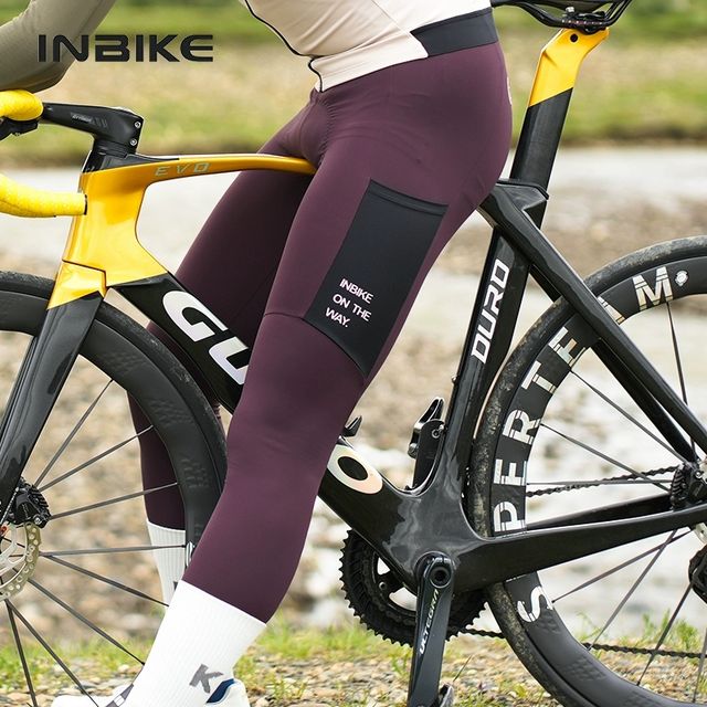 Imagen de la oferta: INBIKE-pantalones con pechera para ciclismo de invierno, ropa térmica de lana para ciclismo de montaña para hombre, medias con pechera acolchadas en 3D para clima frío, mallas