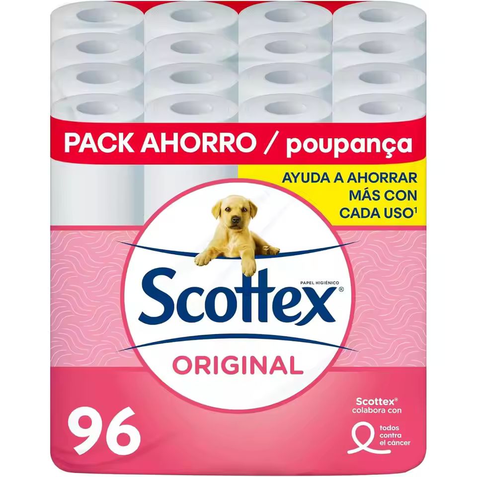 Imagen de: Scottex Papel Higiénico Original 96 Rollos (6 x 16) – Pack Familiar Suave y Resistente