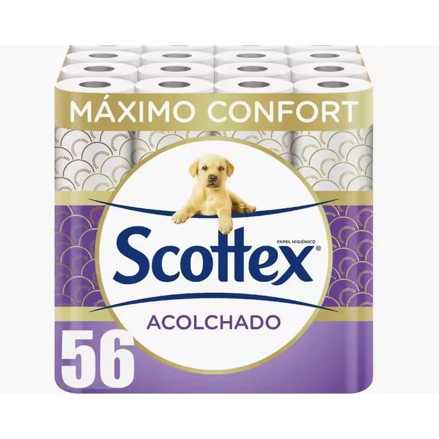 Imagen de la oferta: Papel higiénico Scottex 8 rollos(7PACK) acolchado 56 rollos en total con 3 capas de confort y suavidad