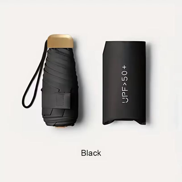 Imagen de la oferta: Paraguas de protección UV ultraligero: diseño compacto y plegable con mango de acero inoxidable para sol y lluvia, dosel duradero 190T