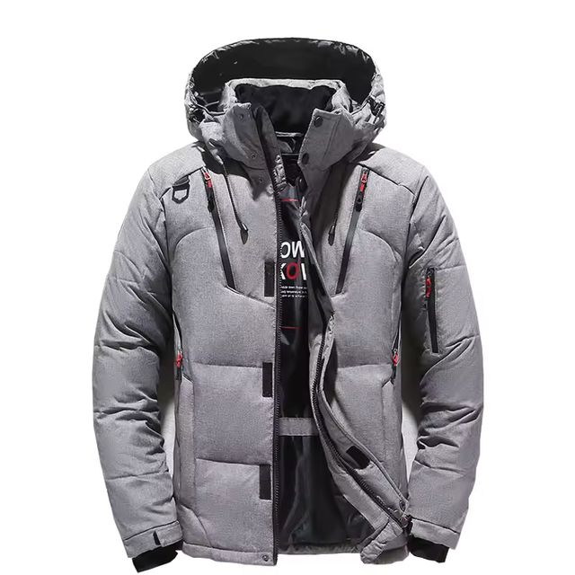 Imagen de la oferta: -Chaqueta de plumón de 20 grados, Parkas de invierno para hombre, chaqueta de plumón de pato blanco con capucha para exteriores, abrigo de nieve acolchado grueso y cálido, M-4XL de gran tamaño