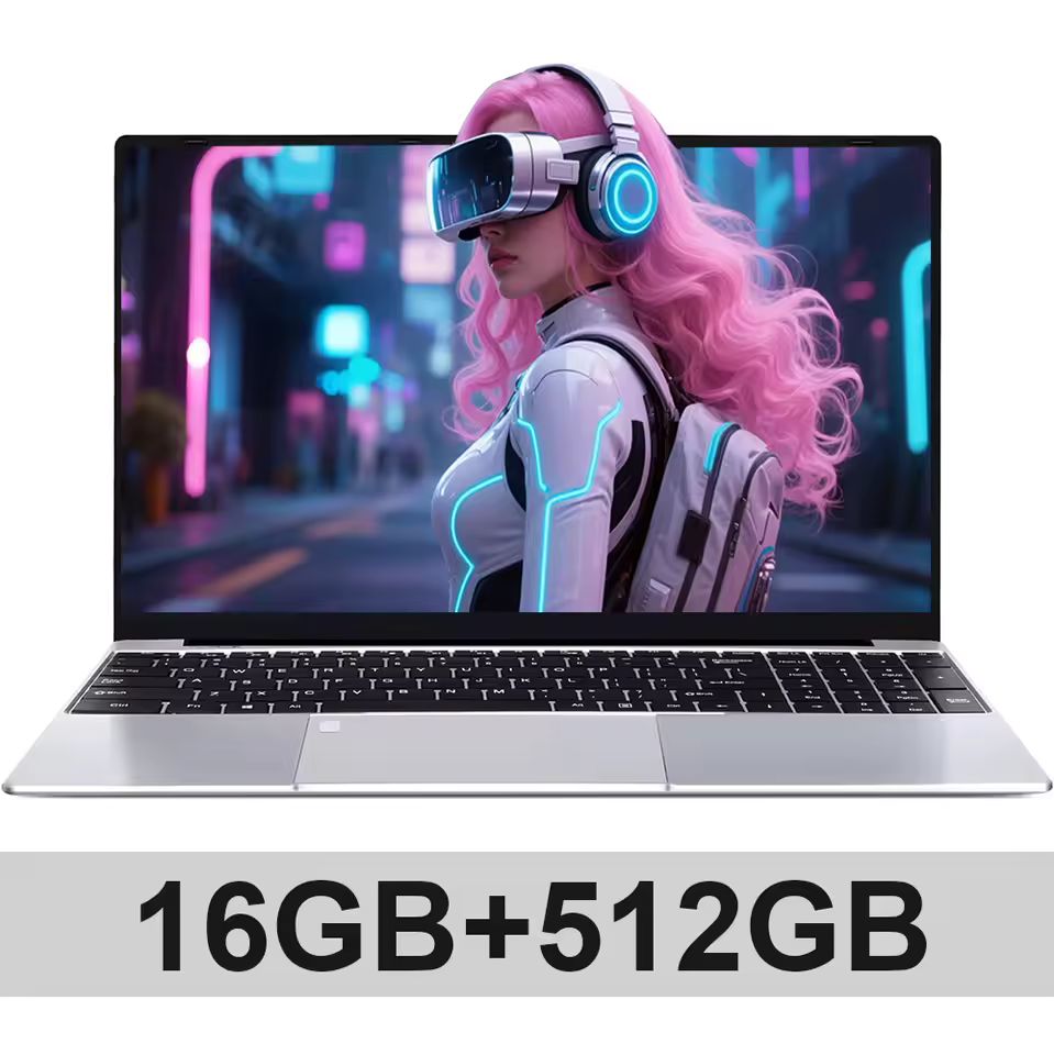 Imagen de: PC portátil Intel de 15,6 pulgadas, portátil ultradelgado Intel Celeron N4000, 16GB de RAM, 1TB, 2TB SSD, ordenador de estudio de oficina, PC Windows 11 Pro