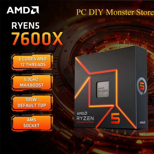 Imagen de la oferta: AMD Ryzen 5 7600X en caja 4,7 GHz 6 núcleos 12 hilos PCIE 5,0 105W CPU procesador 5NM L3 = 32M 100-000000593 AM5 procesador para juegos
