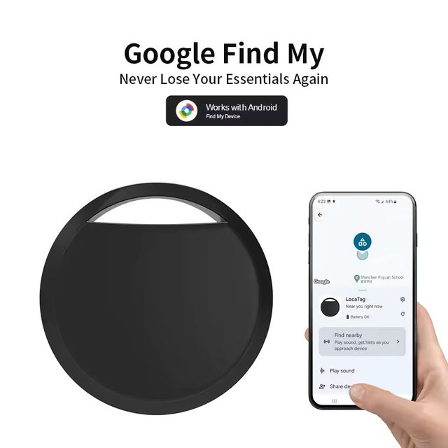 Imagen de la oferta: Rastreador GPS Bluetooth para teléfonos Android, funciona con la aplicación Hub de Google Find, buscador de llaves, etiqueta inteligente para mascotas para Xiaomi, Samsung, Pixel, OnePlus