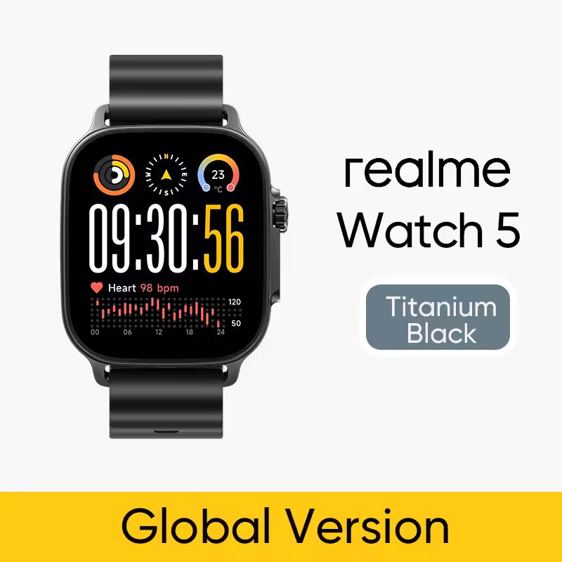 Imagen de: Versión Global realme watch 5 1,97 "600nits AMOLED 460mAh Batería de 14 días Más de 300 temas Soporte GPS GNSS IP68 resistente al agua