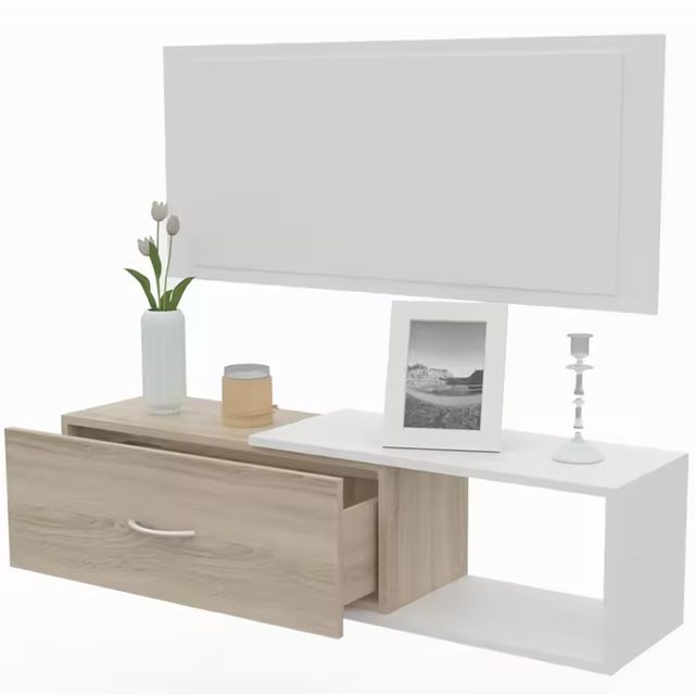 Imagen de la oferta: Dormidan Recibidor con espejo y cajón moderno, mueble de entrada