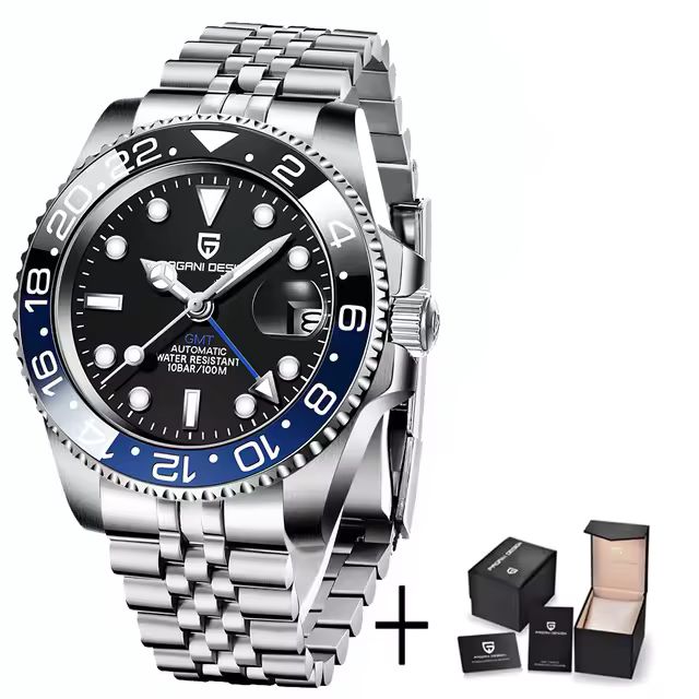 Imagen de la oferta: PAGANI DESIGN-reloj mecánico automático de zafiro para hombre, cronógrafo de acero inoxidable, resistente al agua, 40MM, versión V3, GMT