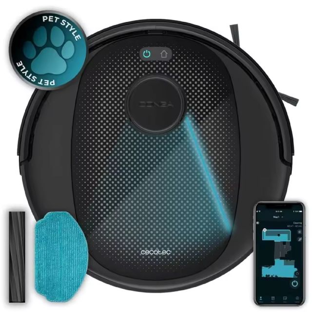 Imagen de la oferta: Cecotec Robot Aspirador y Friegasuelos Conga 7690 Immortal MAX M. 5000Pa, Tecnología de Navegación Láser, Autonomía 220mins, Cepillo Central