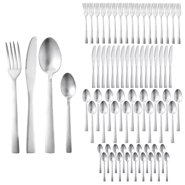 Imagen de la oferta: San Ignacio Cubertería de 72 Piezas en Acero inoxidable Mate, Set completo para 18 Servicios, Diseño elegante y resistente