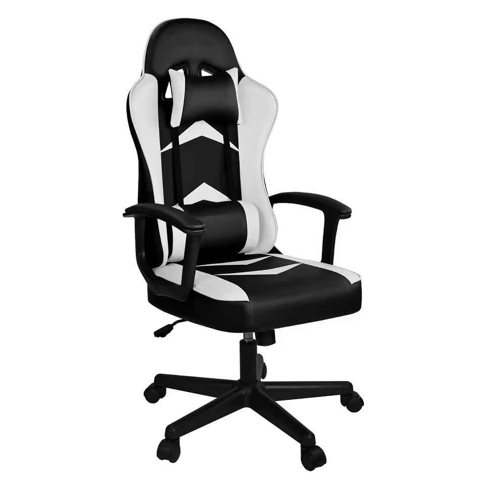 Imagen de: T-Lovendo - Silla Gaming con Cojín Lumbar y Cervical, Ergonómica, Regulable en Altura y Reclinable