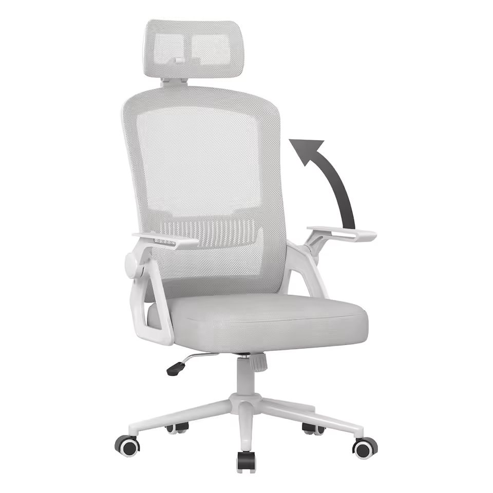 Imagen de: Silla de oficina ergonómica, silla de escritorio con reposacabezas, cubierta de malla transpirable, soporte Lumbar, silla de ordenador 360 ° Silla giratoria