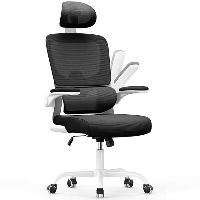 Imagen de la oferta: Silla de oficina ergonómica Naspaluro, silla de escritorio con reposabrazos plegable, respaldo transpirable ajustable en altura, silla giratoria para juegos