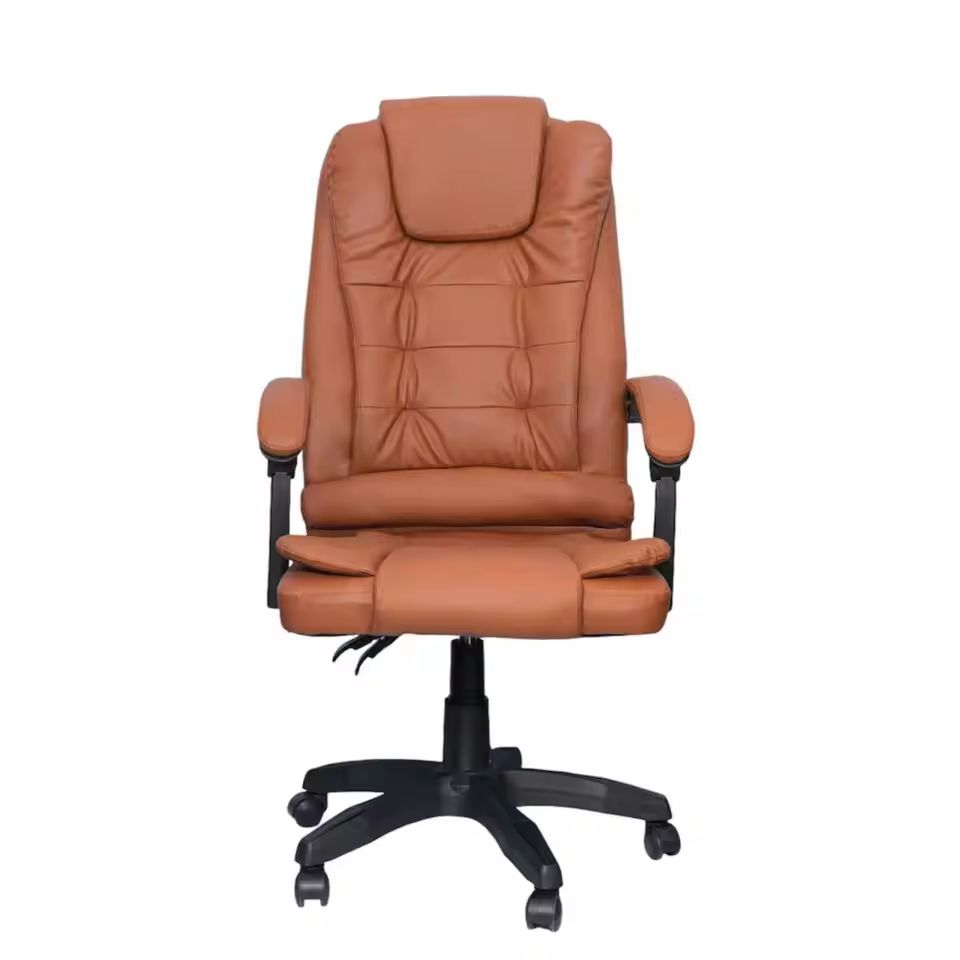 Imagen de: DASCK Sillón Ejecutivo Reclinable - Cuero Sintético Marrón Ergonómico Base Giratoria
