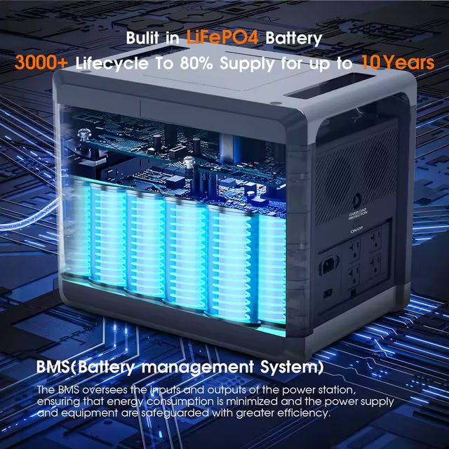 Imagen de la oferta: Estación de energía portátil SOLARPLAY Q2501, batería LiFePO4 de 2160WH con máximo de 2400W (4800W), generador Solar de salida de CA para fiesta en el jardín