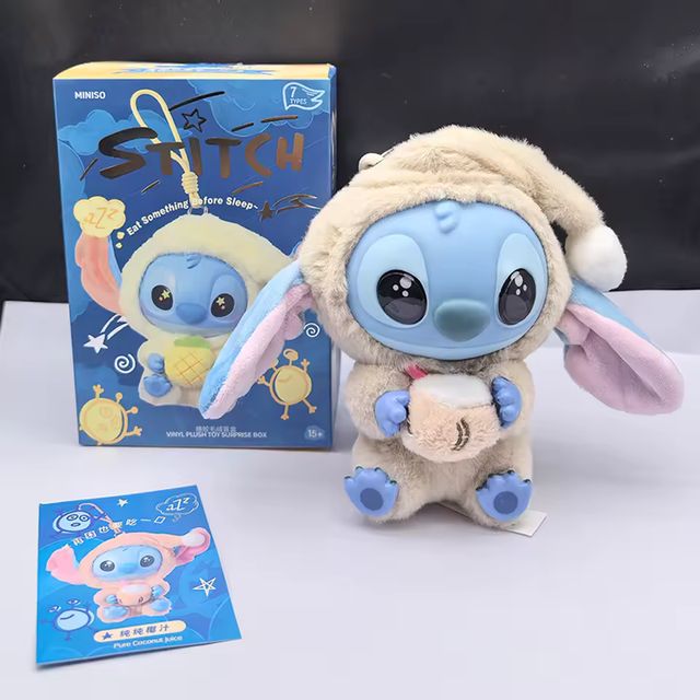 Imagen de la oferta: //* Stitch Eat Algo Antes del Dormir serie caja ciega juguetes de vinilo de peluche Linda muñeca Labu V3 caja misteriosa bolsa colgante decoración regalo