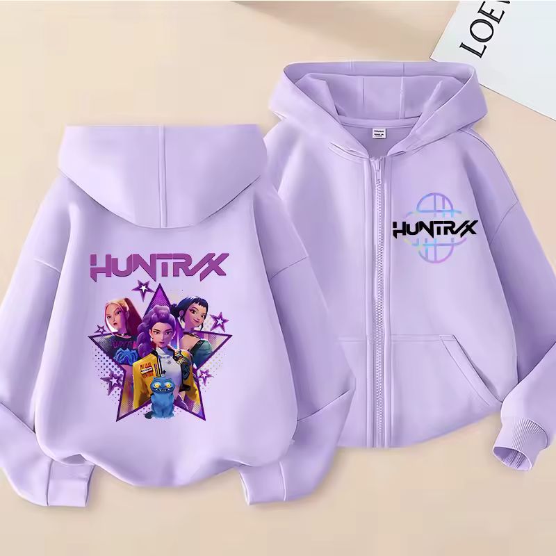 Imagen de: Y2k-sudaderas con cremallera Kpop Demon Hunters, abrigo con capucha, ropa para niños, sudadera para niño y niña, Sudadera con capucha con cremallera, Top informal para bebé