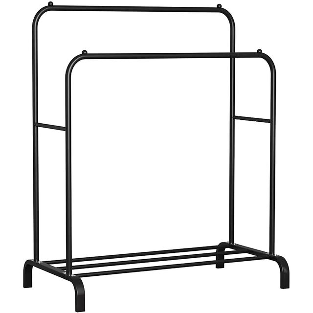 Imagen de la oferta: T-Lovendo - Perchero Burro Doble Rail Estante Ropa Zapatos Cajas