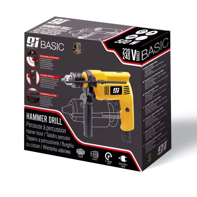 Imagen de la oferta: ORION91oficial® - Taladro Percutor 500W, Reversible Velocidad Variable, Uso Doméstico - SpazioLuzio