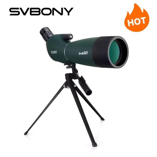 Imagen de la oferta: SVBONY SV28 25-75x70 Telescopio de observación con zoom potente, monocular FMC BAK4, resistente al agua, para observación de aves, tiro al blanco, equipo de acampada con trípode