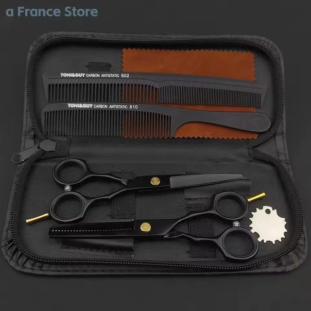 Imagen de la oferta: Tijeras profesionales de acero inoxidable 5,5 ''440c, tijeras para peluquería, corte de pelo, salón de peluquería, juego de tijeras de adelgazamiento