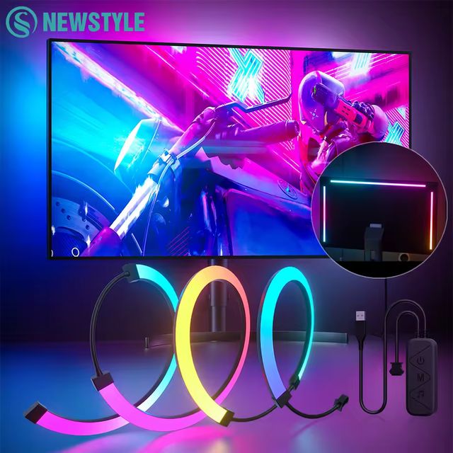 Imagen de la oferta: Tira de luces RGB para videojuegos, Monitor con retroiluminación, pantalla LED, sincronización de PC, pantalla de ambiente, aplicación, sincronización de música, decoración, sala de juegos, fiesta