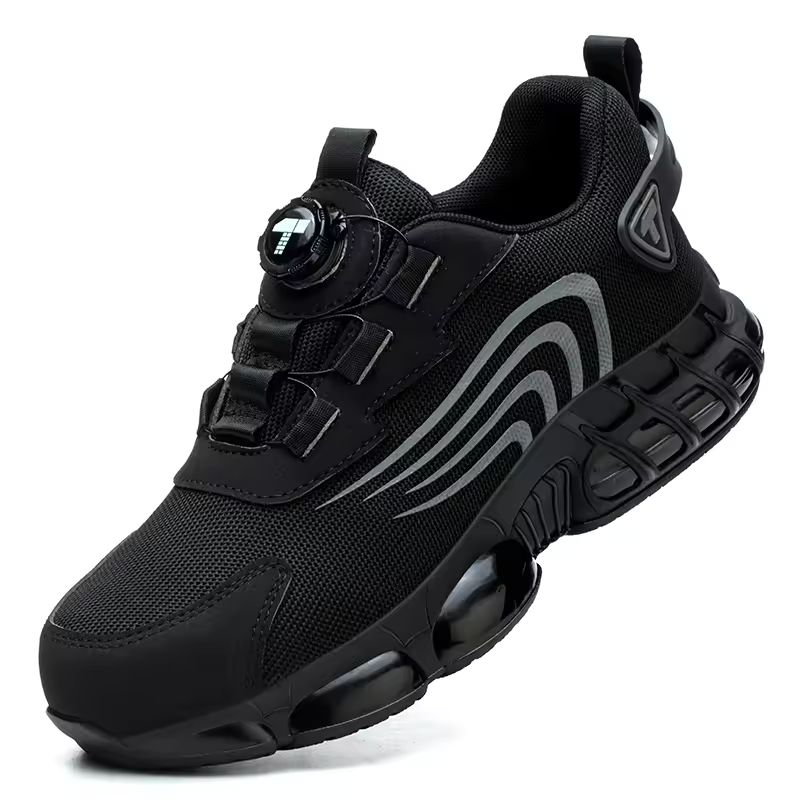 Imagen de: Nuevos zapatos de seguridad con botón giratorio para hombre, zapatos de trabajo antiimpacto y antiperforación, calzado deportivo de moda para hombre y seguridad profesional