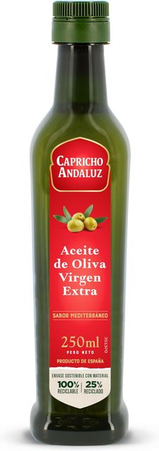 Imagen de la oferta: CAPRICHO ANDALUZ Aceite de Oliva Virgen Extra PET de 250 ml– Tamaño práctico, ideal para cocinar, aliñar o aderezar tus Ensaladas y Comidas