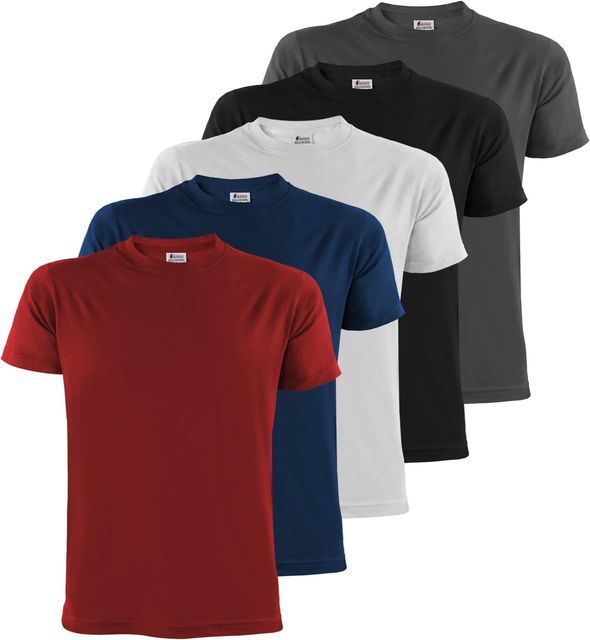 Imagen de la oferta: ALPIDEX T-Shirt Camisetas para Hombre un Juego de 5 con Cuello Redondo - Unicolor Tallas S M L XL XXL 3XL 4XL 5XL