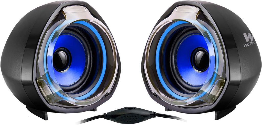 Imagen de: Woxter SO26-055 Big Bass 70 - Altavoces para PC (Mando de Control de Volumen, 15 W de Potencia, Conexiones 3.5 mm, USB, óptimo para PC/Smartphones/Videoconsolas) color Negro/Azul