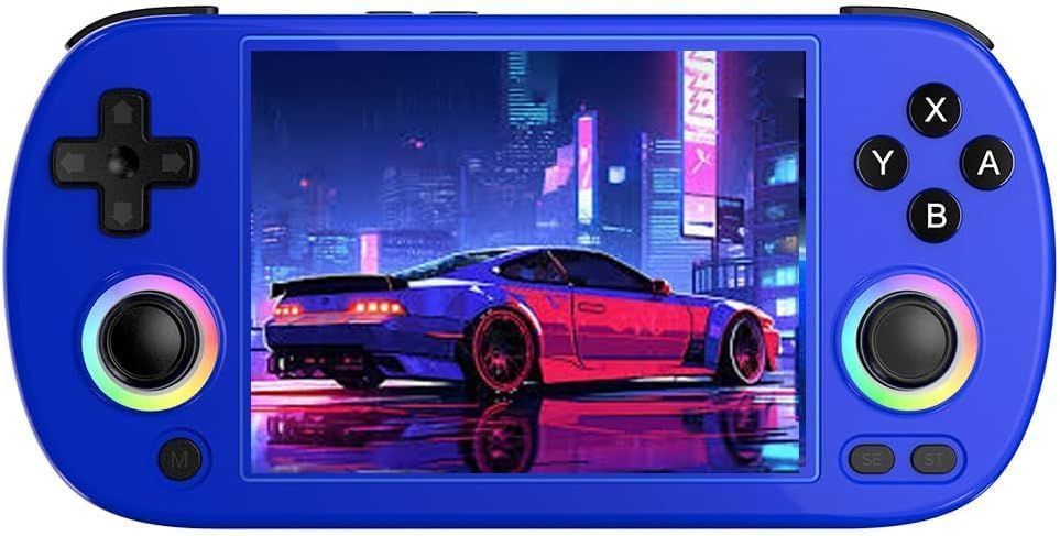 Imagen de: RG40XX H Consola de Juegos portátil, Consola de Juegos Retro con iluminación Joystick RGB, Pantalla IPS de 4 Pulgadas, Tarjeta TF 64G incorporada y Juegos 5571, Compatible con WiFi Blueto (Azul, 64G)