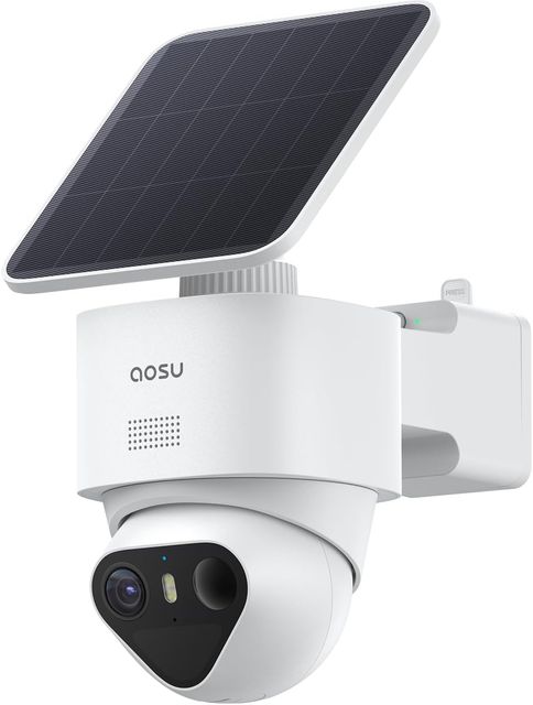 Imagen de la oferta: aosu 4K Cámara de vigilancia Exterior con batería Solar [2026 TrueColor Visión Nocturna a Color] Radar con PIR detección precisa, cámara 360° Exterior con Panel Solar Desmontable, luz y Sonido Alarma