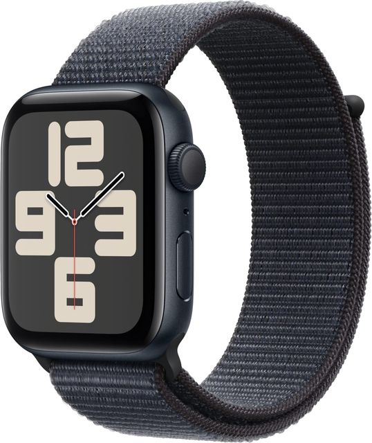 Imagen de la oferta: Apple Watch SE de 2.ª generación GPS Smartwatch con Caja de Aluminio en Medianoche de 44 mm y Correa Loop Deportiva Tinta. Monitores de entreno y sueño y Neutro en Carbono