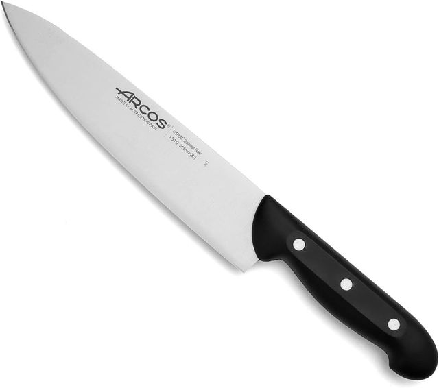Imagen de la oferta: Arcos Cuchillo Chef Acero Inoxidable. Cuchillo Cocina Profesional Multiusos para Cortar Carne y Verduras. Mango ergonómico polioximetileno y Hoja 215 mm. Serie Maitre. Color Negro