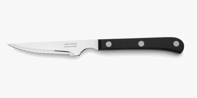 Imagen de la oferta: Arcos Serie Cuchillos de Mesa - Cuchillo Chuletero - Hoja Serrada de Acero Inoxidable Nitrum de 115 mm - Mango Polioximetileno Color Negro