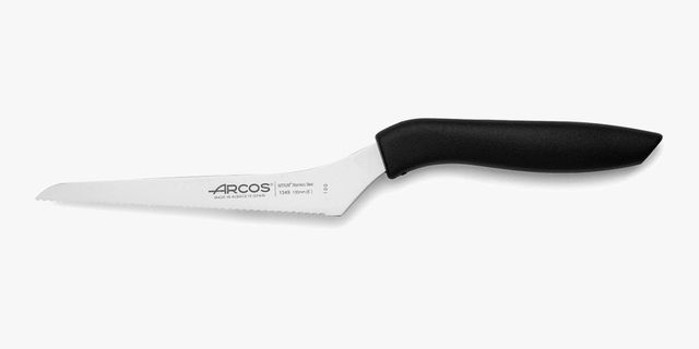 Imagen de la oferta: Arcos Serie Niza - Cuchillo de Cocina - Hoja serrada de 130 mm - Mango Color Negro