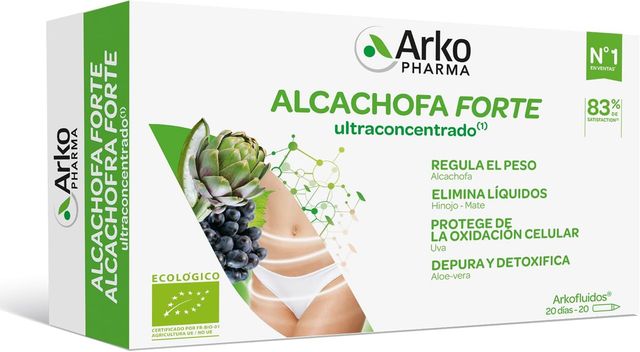 Imagen de la oferta: Arkopharma Arkofluido Alcachofa Forte BIO Más Aloe Vera 20 Ampollas, Eliminar Toxinas del Organismo, Complemento Alimenticio