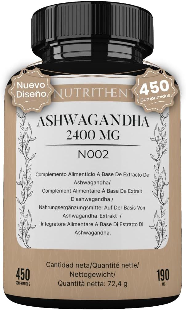 Imagen de: 450 Micro Comprimidos Ashwagandha de Alta Potencia para 450 Días | 2400mg Por Comprimido con Concentración 50:1 | VEGANO - Sin Gluten - Sin OGM