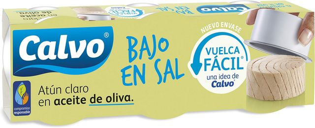 Imagen de la oferta: Calvo Atún Claro en Aceite de Oliva Bajo en Sal Pack3 x 65g