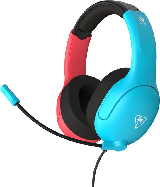 Imagen de la oferta: Turtle Beach Airlite Fit Auriculares con Cable para Juegos en Neón Azul y Rojo con Licencia Oficial para Todos los Nintendo Switch: micrófono abatible y silenciable, Orejeras de Comodidad Superior