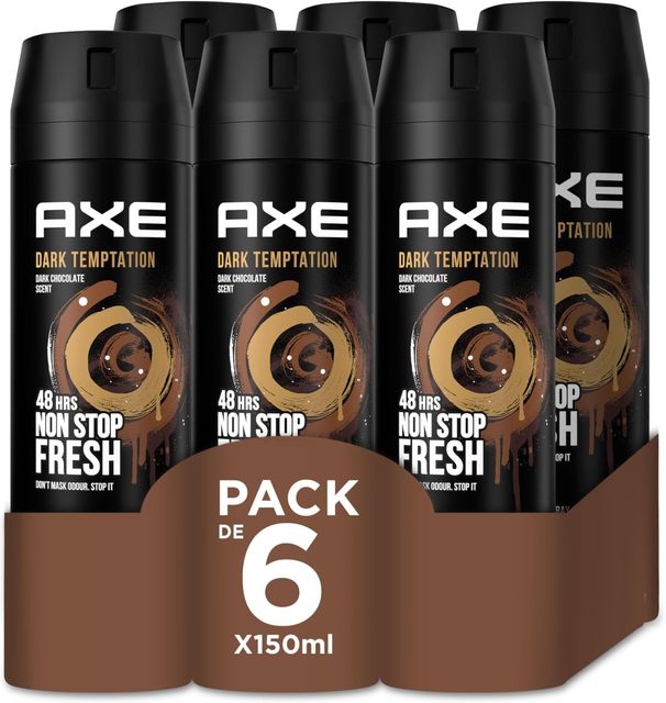 Imagen de la oferta: Axe Dark Temptation Desodorante - 150 ml - Pack de 6, El embalaje puede variar