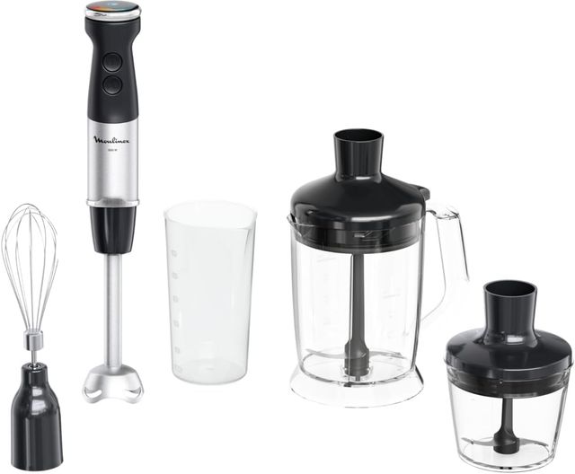 Imagen de la oferta: Moulinex Quickchef+ - Batidora de mano de 1000 W, cuchillas con tecnología Powelix, accesorio batidor picador XL 5 en 1, modo silencioso, 2 velocidades variables, DD67L810