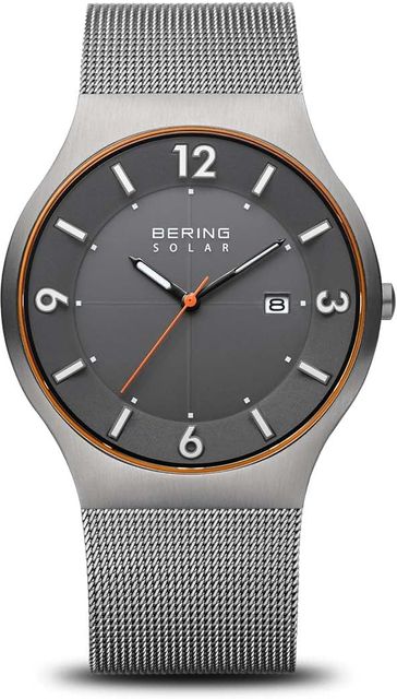 Imagen de la oferta: BERING 14440 Reloj Solar para Hombre con Caja de Acero Inoxidable de 40 mm y Esfera, Correa milanesa, Cristal de Zafiro y Resistencia al Agua de 5 ATM
