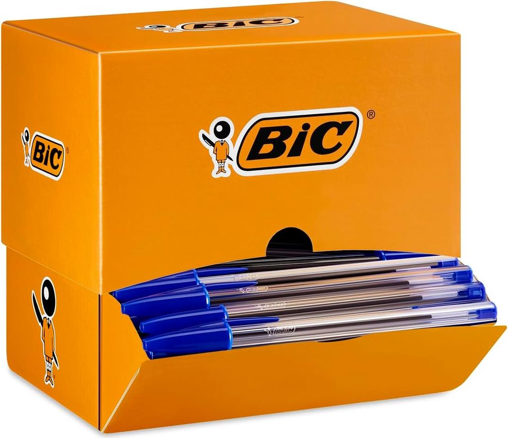 Imagen de: BIC Cristal Original - Bolígrafos de punta media (1.0 mm), Caja de 150 unidades, Azul, óptimo para oficinas